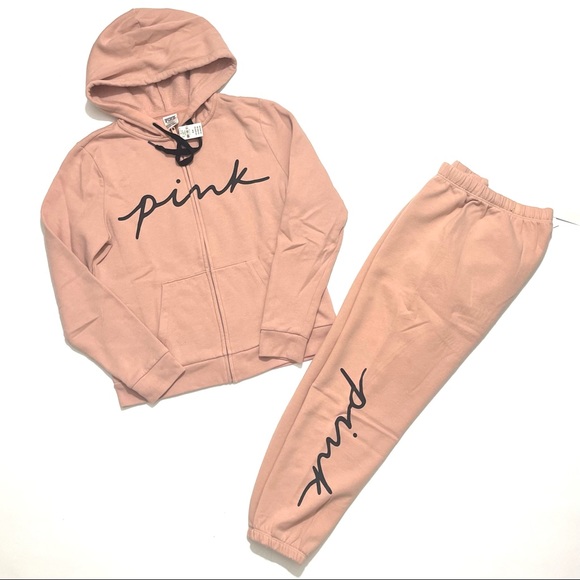 PINK Victoria's Secret Tops - Victoria’s Secret PINK Zip- Up Hoodie & Joggers